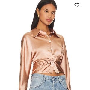 Song of Style Mila Blouse in Fawn Brown, Size: M